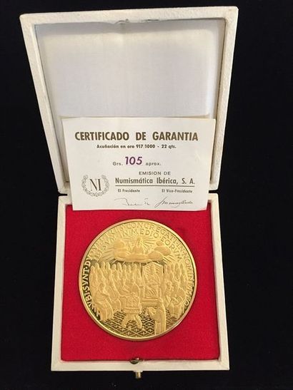 null Médaille en or comémorative Jean XXIII. Vatican II (917‰).
Poids: 105 grs

Frais...