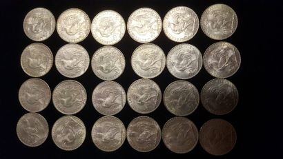 null 24 pièces de 20 Francs en or. Type Coq.
1904 - 1905 - 1906 (4) - 1907 (5) -...
