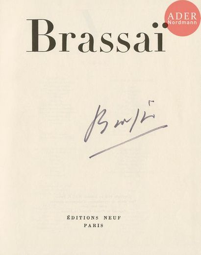 BRASSAÏ (Gyula Halasz, dit) (1899-1984) Brassaï. Neuf, Paris, 1952. In-4 (27,5 x...