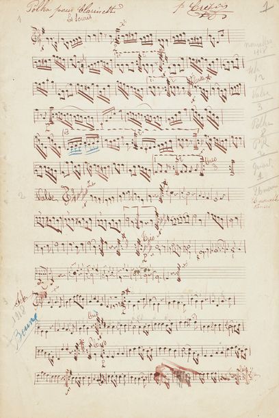 null Fleury Joseph CREPIN (1875-1948)
Polka pour Clarinette, Polka pour Piston
Encre...