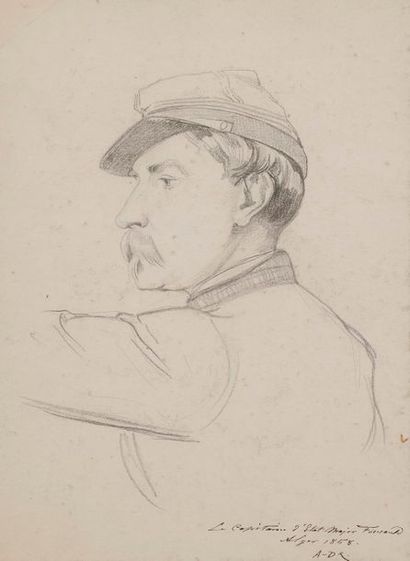 null Armand DUMARESQ (1826-1895)
Le Capitaine d'État Major Foucauld, 1858
Crayon...