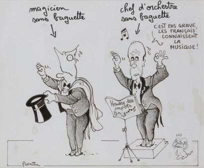  Jean Plantureux dit PLANTU (né en 1952) Jacques Chirac, Alain Juppé et la hausse...