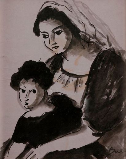 null Madeleine BERLY DE VLAMINCK (1896-1953)
Maternité
Dessin à l'encre.
Signé en...