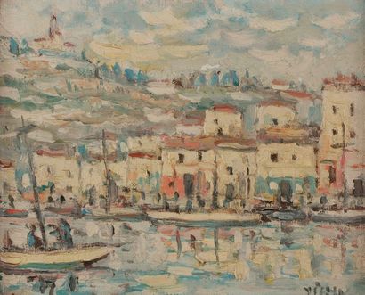 null Sylvain VIGNY (1902-1970)
Bateaux au port
Huile sur toile.
Signé en bas à droite
22...