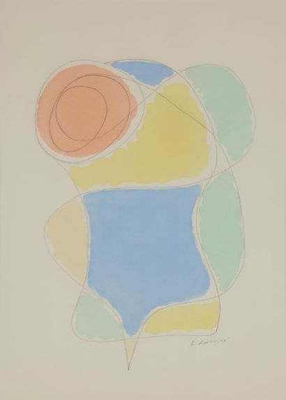 null Émile LAHNER (1893-1980)
Composition
Aquarelle et crayon noir.
Signée en bas...