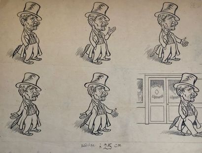  Emmanuel Poiré CARAN D'ACHE (1858-1909) L'Ivrogne 2 dessins à l'encre. L'un signé...