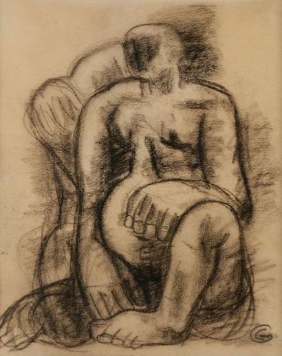 null Gio COLUCCI (1892-1974)
Femme assise
Fusain.
Monogrammé.
13 x 11 cm