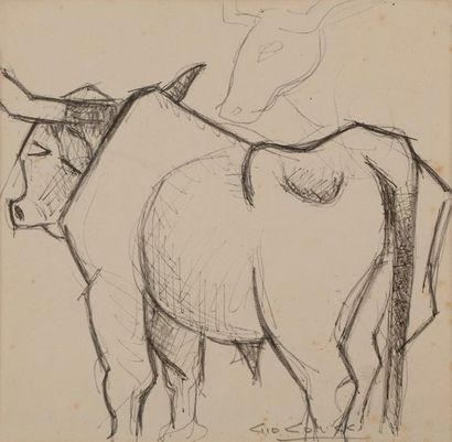 null Gio COLUCCI (1892-1974)
Bœuf
Encre.
Signée en bas à droite.
24 x 24 cm