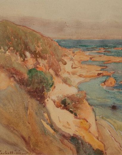 null François CORBELLINI (1863-1943)
Cap Corse, bord de mer
Aquarelle.
Signée en...