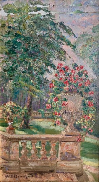 null William Slocum DAVENPORT (1868-1938)
Jardinière
Huile sur toile.
Signée en bas...