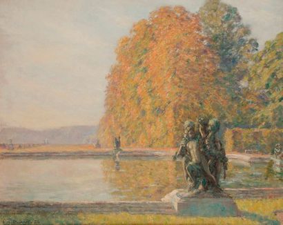 null Eugène DELAPORTE (1878-1964)
Bassin à Versailles, 1954
Huile sur toile.
Signée...