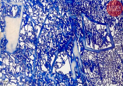 Jean-Pierre LE BOUL'CH (1940-2001) Rêve de Botticelli - Bleu et blanc pour un rêve...