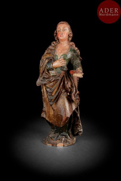 Sainte Femme en bois sculpté et polychromé....