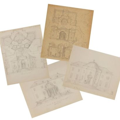 null EMILIO TERRY (1890-1969)
4 projets – études - esquisses de façade, vers 1953
Grands...