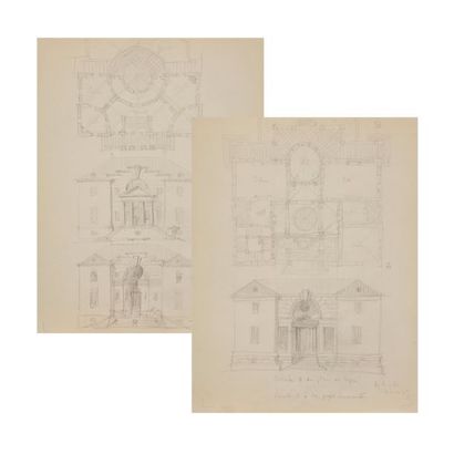 null EMILIO TERRY (1890-1969)
2 projets – études - esquisses de façade et plans de...