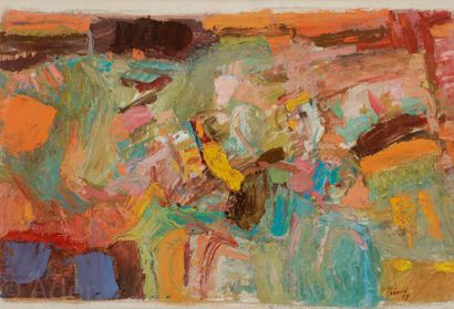 null Shafic ABBOUD [libanais] (1926-2004)
Composition, 1959
Tempera sur toile contrecollée...