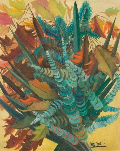 null Bibi ZOGBE [libanaise] (1890-1973)
Bouquet d’automne, 1948
Huile sur toile.
Signée...