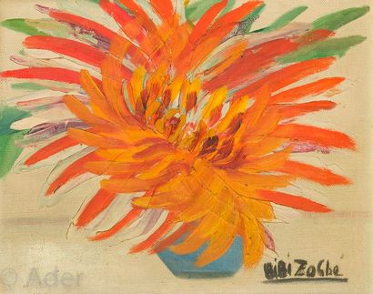 null Bibi ZOGBE [libanaise] (1890-1973)
Bouquet de fleurs
Huile sur toile.
Signée...