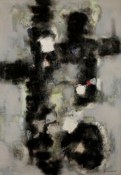 null Jun DOBASHI [japonais] (1910-1975)
Composition, 1967
Huile sur toile.
Signée...