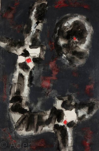 null Jun DOBASHI [japonais] (1910-1975)
Composition, 1961
Huile sur toile.
Signée...
