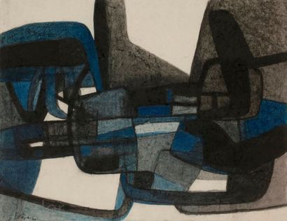 null Maurice ESTèVE (1904-2001)
Composition D-563, 1960
Fusain, encre de chine, crayon...