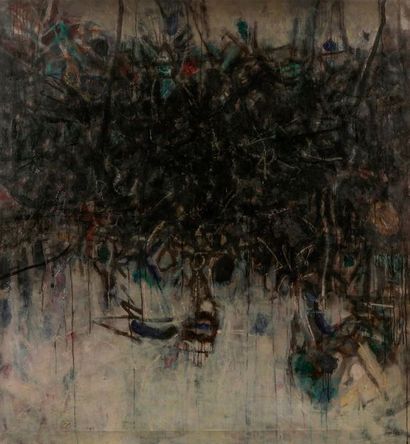 null Lawrence CALCAGNO [américain] (1913-1993)
Composition, 1954
Huile sur toile.
Signée,...