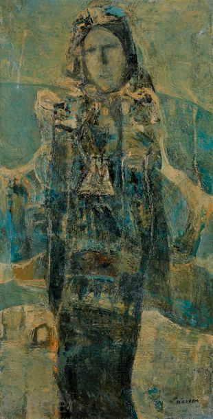 null M’hamed ISSIAKHEM [algérien] (1928-1985)
Maternité
Huile sur toile.
Signée en...