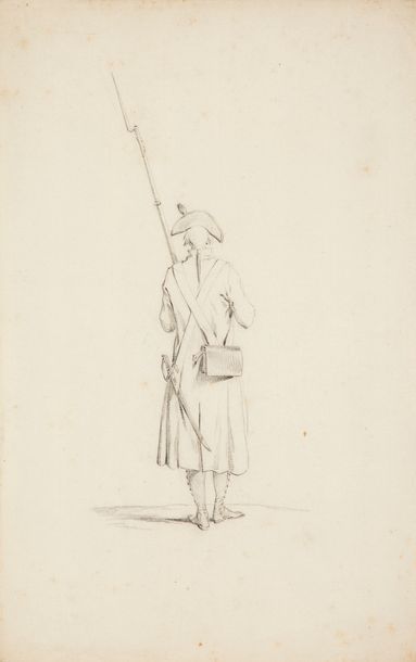 null Jean DUPLESSIS-BERTAUX (1767-1818)
Ensemble de 6 études de costumes militaires...