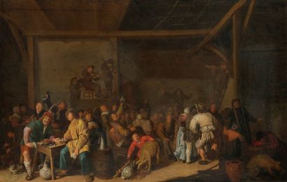 null Jan Miense MOLENAER (Haarlem 1609 / 10 - 1668)
Musicien et acteurs à l’auberge
Toile...