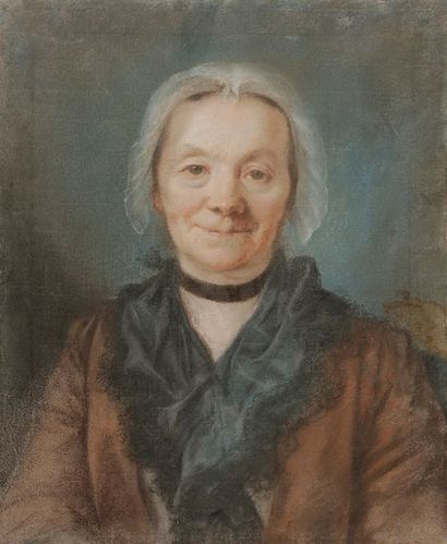 null Attribué à Louis VIGEE (1720-1767)
Portrait de dame âgée
Pastel 
57?x?45?cm
Accidents...