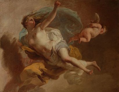 null Attribué à Gaetano GANDOLFI (1734 - 1802)
Vénus traînant l’amour enchaîné
Toile...