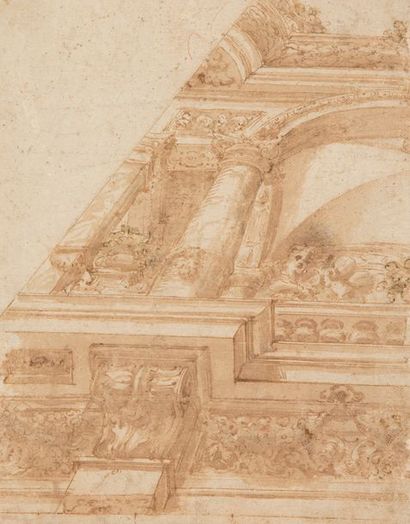 null École ITALIENNE, deuxième partie du XVIIIe siècle
Projet d’architecture plafonnante
Plume,...