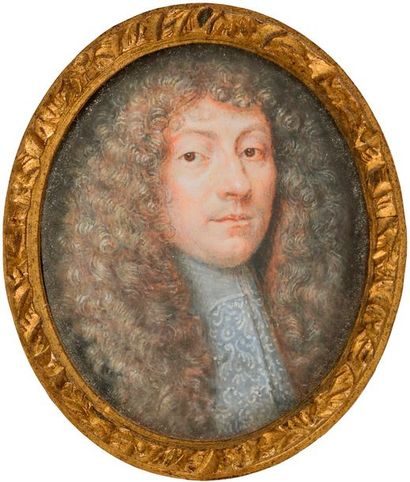 null Attribué à Samuel Bernard (1615 - 1687) 
Portrait d’homme en buste
Gouache
2,5...