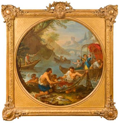 null Charles Joseph NATOIRE (Nîmes 1700 - Castel Gandolfo 1777) 
La pêche 
Toile...