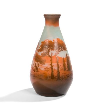 null D’ARGENTAL - PAUL NICOLAS (1875-1952)
Paysage lacustre
Vase piriforme. Épreuve...