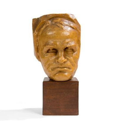 null PAUL-GASTON DÉPREZ (1872-1941) 
Ludwig van Beethoven
Portrait sculpté. Épreuve...