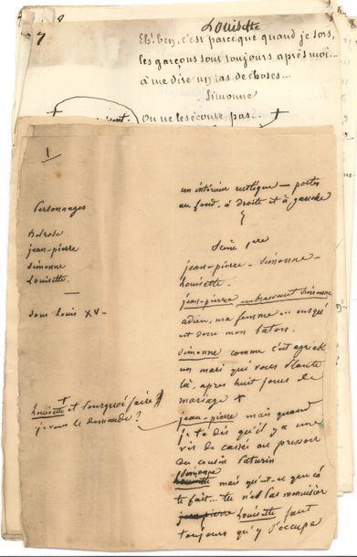 null Eugène LABICHE. Manuscrit en partie autographe, [Une charge de cavalerie, 1852] ;...