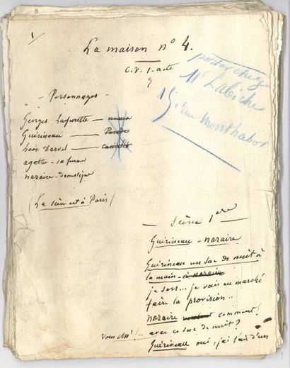 null Eugène LABICHE. Manuscrit autographe, [Le Mystère de la rue Rousselet, 1861] ;...