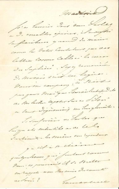 null Alphonse de LAMARTINE (1790-1869). 3 L.A.S., 1853 et 1858 ; 2 pages et demie,...