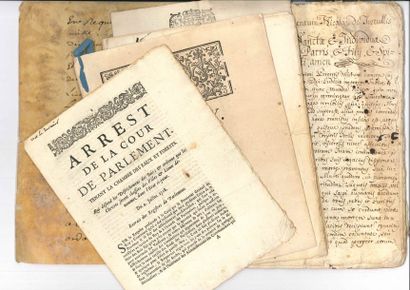 null DIVERS. 4 imprimés et 2 manuscrits, XVIIIe siècle.
 3 imprimés au sujet de l’érection...