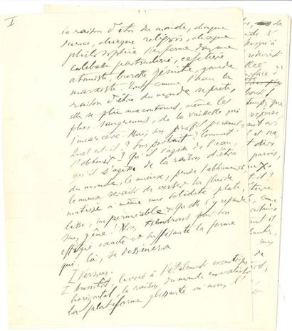 null Jacques AUDIBERTI (1899-1965). Manuscrit autographe ; 8 pages in-4 numérotées...