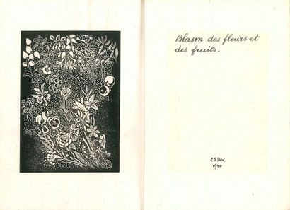 null Paul ÉLUARD (1895-1952). Manuscrit autographe signé, Blason des fleurs et des...