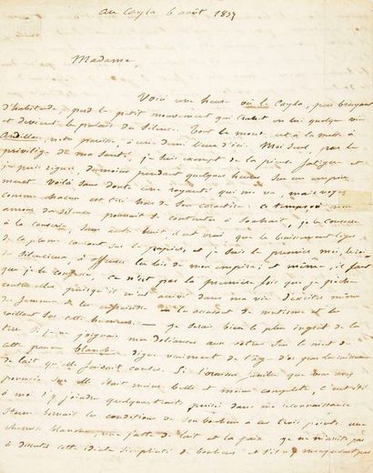 null Maurice de GUÉRIN (1810-1839). L.A.S. « M. Guérin du Cayla », au Cayla 6 août...