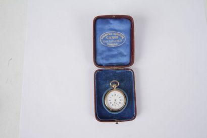 null Montre de poche en or 18K (750). Dans son écrin à la forme. Travail français...