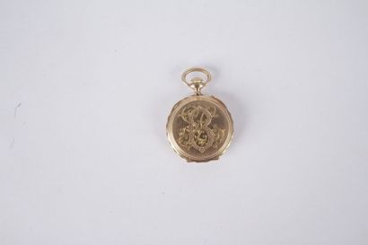 null Montre de poche en or 18K (750). Dans son écrin à la forme. Travail français...