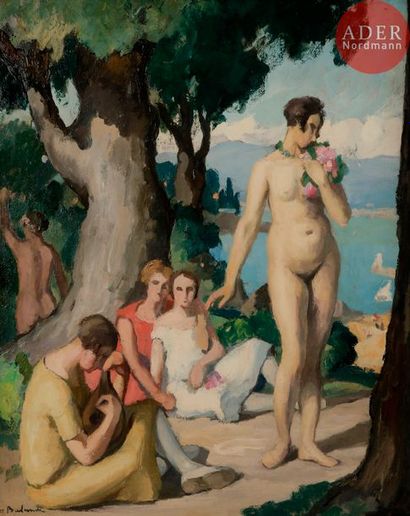 null Gaston BALANDE (1880-1971)
Muses en bord de mer, 1927
Huile sur toile.
Signée...