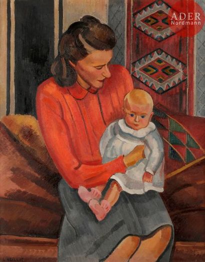 null Louis NEILLOT (1898-1973)
Marie-Christine et Tony, 1943
Huile sur toile.
Signée...