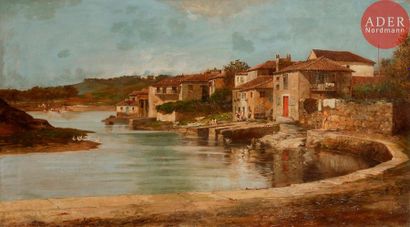 null Francisco MOLES (XIX-XXe siècle)
Ria de Pontevedra, 1901
Huile sur toile.
Signée,...