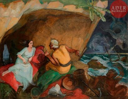 null *Jean-Hippolyte MARCHAND (1883-1940)
La Tempête
Huile sur toile.
Signée en bas...