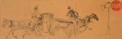null *Théophile Alexandre STEINLEN (1859-1923)
Les Deux cochers, 1900
5 dessins à...